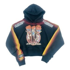 Aerosmith 2014 Tour Cropped Hoodie Black Studded Small NWT